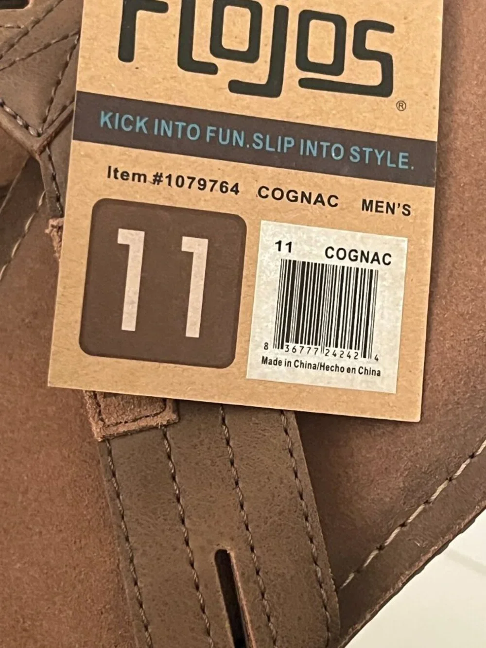 NWT Flojos Men's 11 Alonzo Flip-Flop Sandal Leather Slip-On Thong Slide